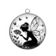 Pendentif Cabochon Argent - Fée- Cabochon verre ou résine, pendentif résine argent