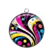 Pendentif Cabochon Argent - Pois- Cabochon verre ou résine, pendentif résine argent