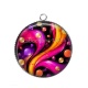 Pendentif Cabochon Argent - Pois- Cabochon verre ou résine