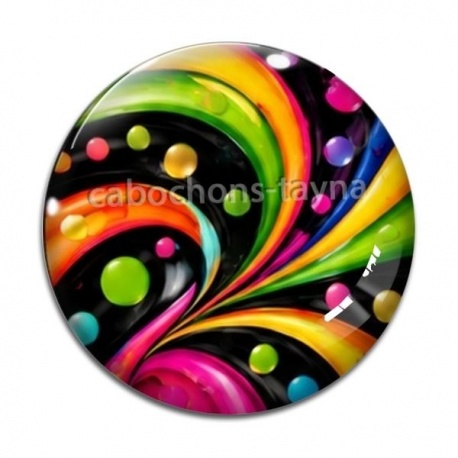 Cabochon Verre - Pois- Cabochon verre ou résine