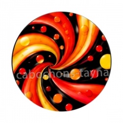 Pois spirale- Cabochon verre ou résine