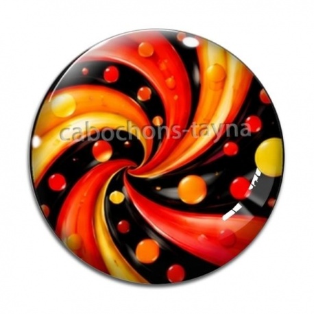 Cabochon Verre - Pois spirale- Cabochon verre ou résine
