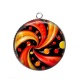 Pendentif Cabochon Argent - Pois spirale- Cabochon verre ou résine