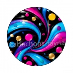 Pois spirale- Cabochon verre ou résine