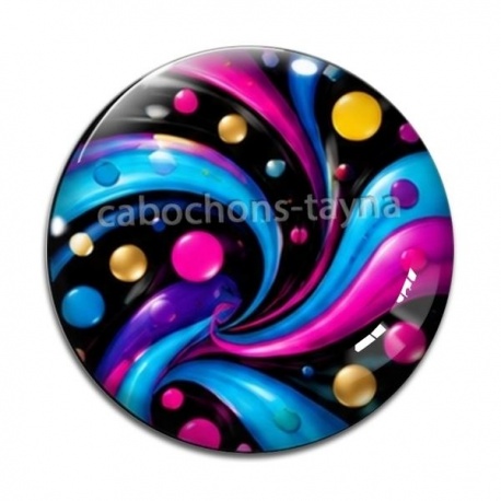 Cabochon Verre - Pois spirale- Cabochon verre ou résine