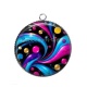 Pendentif Cabochon Argent - Pois spirale- Cabochon verre ou résine
