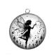 Pendentif Cabochon Argent - Fée- Cabochon verre ou résine