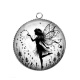 Pendentif Cabochon Argent - Fée- Cabochon verre ou résine
