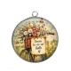 Pendentif Cabochon Argent - souris la vie est belle