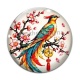 Cabochon Verre - oiseaux porte bonheur
