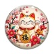 Cabochon Verre - chat porte bonheur