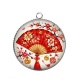 Pendentif Cabochon Argent - éventail