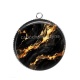 Pendentif Cabochon Argent - Cabochon marbré verre ou résine, pendentif résine argent
