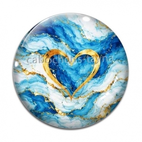 Cabochon Verre - Cabochon marbré verre ou résine, pendentif résine argent