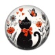 Cabochon Résine - chat noir 