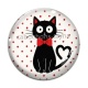Cabochon Verre - chat noir 