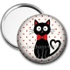Miroir de poche - chat noir 