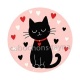 chat noir- cabochon verre ou résine, miroirs, porte clés
