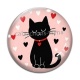 Cabochon Verre - chat noir 