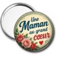 Miroir de poche - une maman au grand coeur- cabochon verre ou résine, miroirs, porte clés