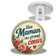 Trépied - une maman au grand coeur- cabochon verre ou résine, miroirs, porte clés