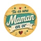 tu es une maman en or- cabochon verre ou résine, miroirs, porte clés