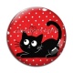Cabochon Verre - chat noir- cabochon verre ou résine, miroirs, magnet