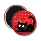 Magnet's - chat noir- cabochon verre ou résine, miroirs, magnet