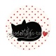 chat noir- chat noir- cabochon verre ou résine, miroirs, magnet