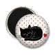 Magnet's - chat noir- chat noir- cabochon verre ou résine, miroirs, magnet