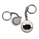 Porte clés - chat noir- chat noir- cabochon verre ou résine, miroirs, magnet