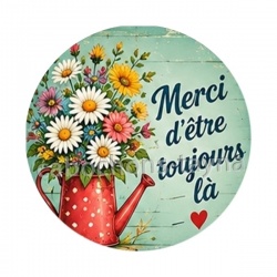 merci maman d'être toujours là- - Cabochon verre ou résine- pendentif résine