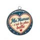 Pendentif Cabochon Argent - ma maman est la plus belle - Cabochon verre ou résine- pendentif résine
