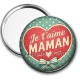 Miroir de poche - Je t'aime maman cabochon verre ou résine, miroirs, magnet