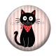 Cabochon Résine - chat noir- cabochon verre ou résine, miroirs, magnet