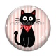 Cabochon Verre - chat noir- cabochon verre ou résine, miroirs, magnet