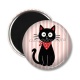 Magnet's - chat noir- cabochon verre ou résine, miroirs, magnet