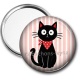 Miroir de poche - chat noir- cabochon verre ou résine, miroirs, magnet