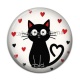 Cabochon Résine - chat noir- cabochon verre ou résine, miroirs