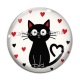 Cabochon Verre - chat noir- cabochon verre ou résine, miroirs