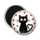 Magnet's - chat noir- cabochon verre ou résine, miroirs