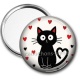 Miroir de poche - chat noir- cabochon verre ou résine, miroirs