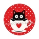 chat noir- cabochon verre ou résine, miroirs