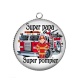 Pendentif Cabochon Argent - super papa super pompier