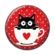 Cabochon Résine - chat noir- cabochon verre ou résine, miroirs