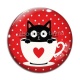 Cabochon Verre - chat noir- cabochon verre ou résine, miroirs