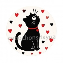 chat- cabochon verre ou résine, miroirs