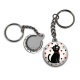 Porte clés - chat- cabochon verre ou résine, miroirs