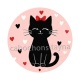 chat noir- cabochon verre ou résine, miroirs