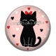 Cabochon Résine - chat noir- cabochon verre ou résine, miroirs
